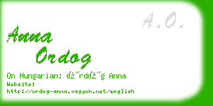 anna ordog business card